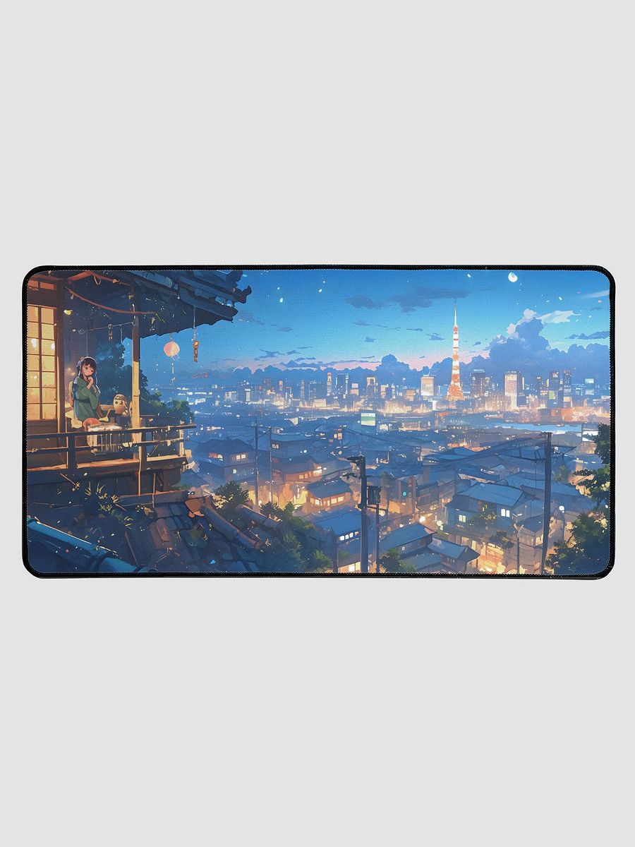 Japanese Cityscape Painting Deskmat product image (1)