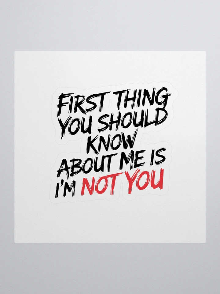 First thing you should know about me is I'm not you - Sticker product image (1)