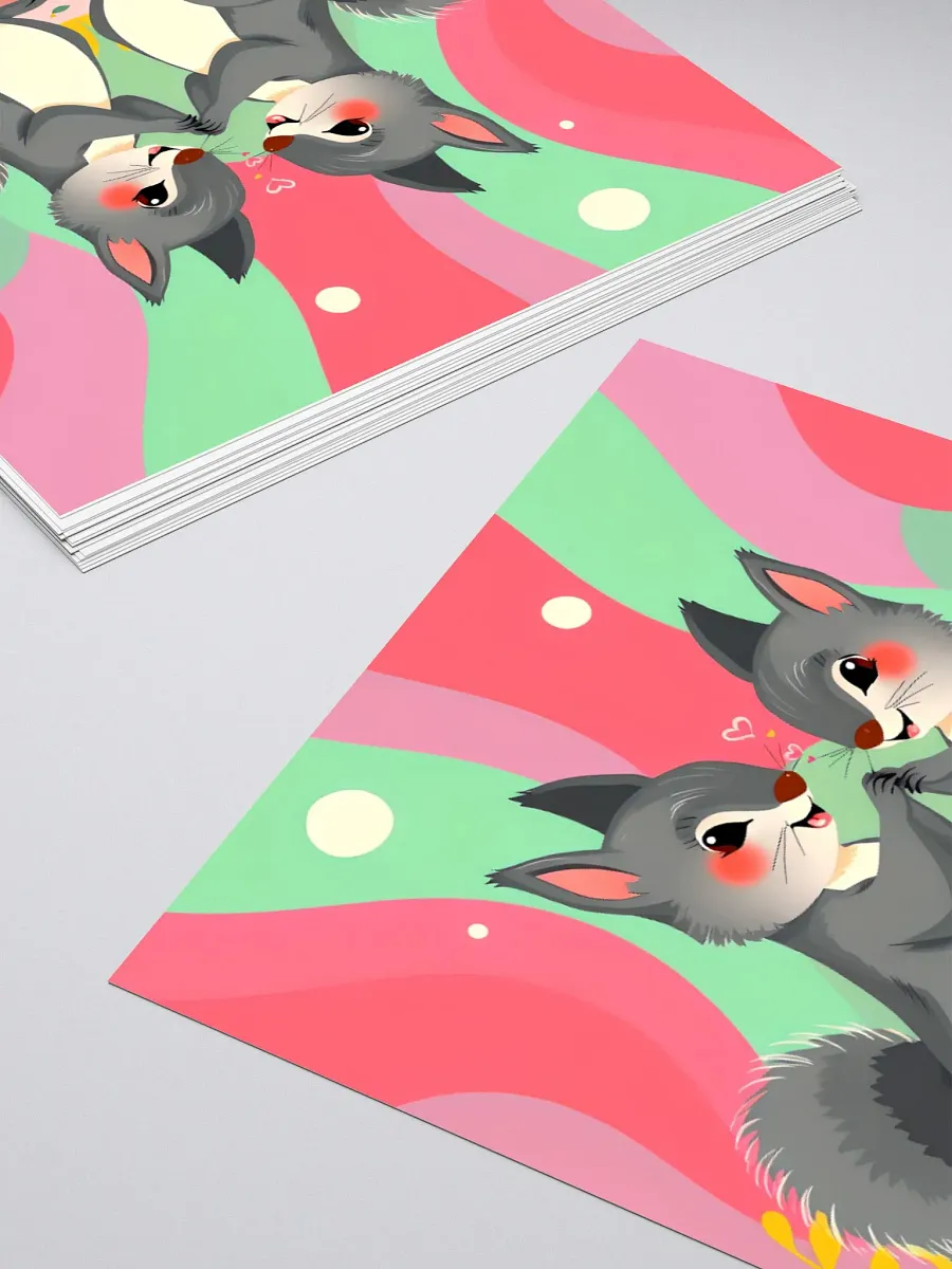 Playful Squirrel Love Kiss Cut Stickers product image (12)