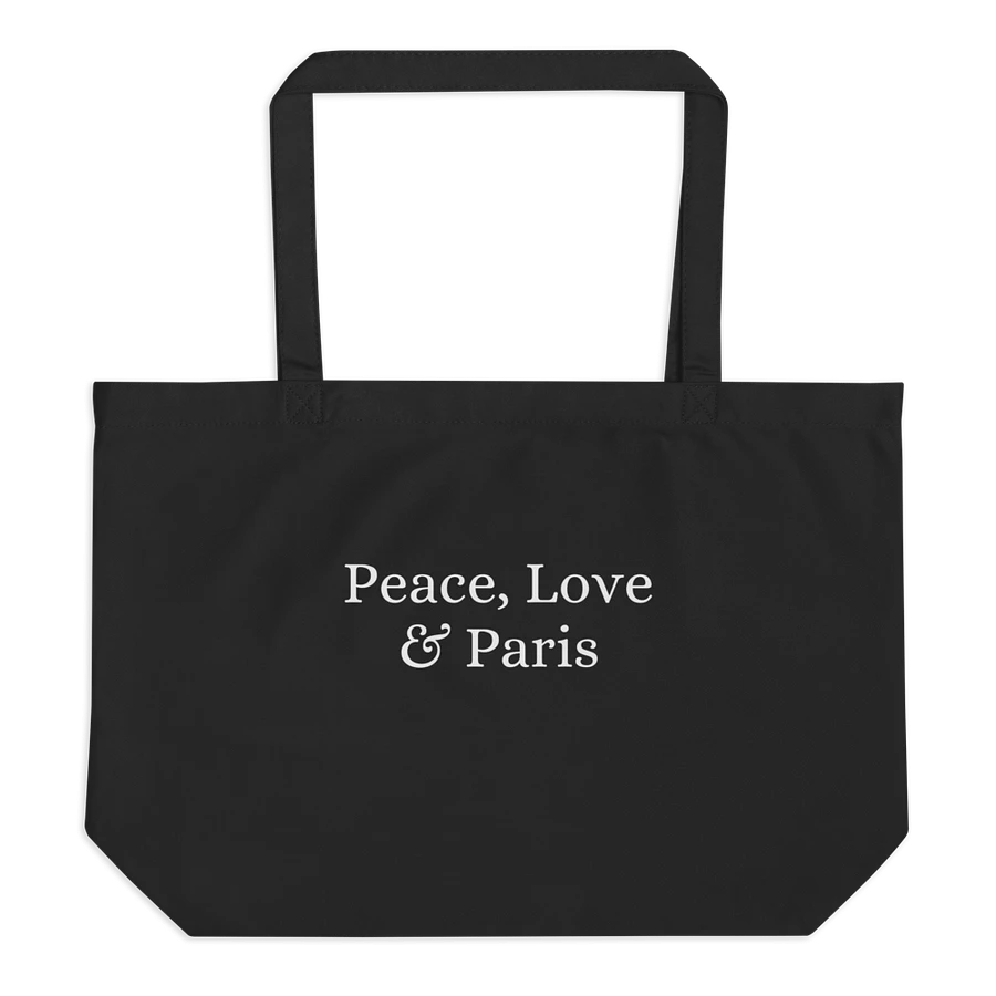 Peace, Love and Paris Organic Tote Bag Black product image (2)