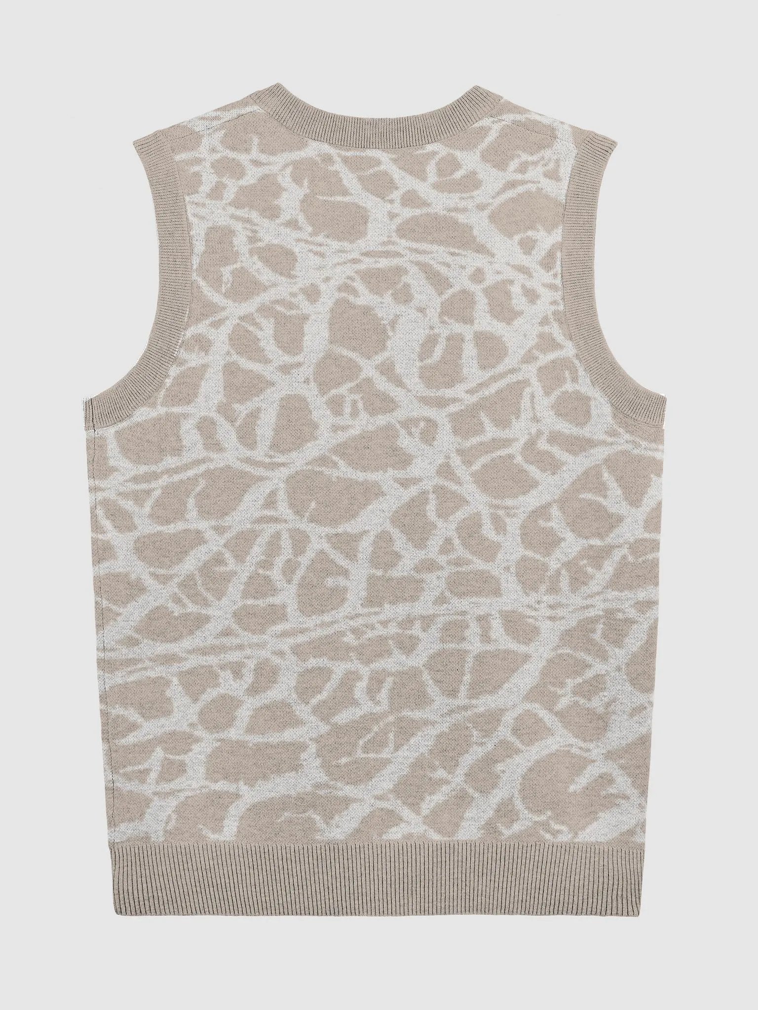 Organic Abstract Taupe Knitted Vest product image (2)