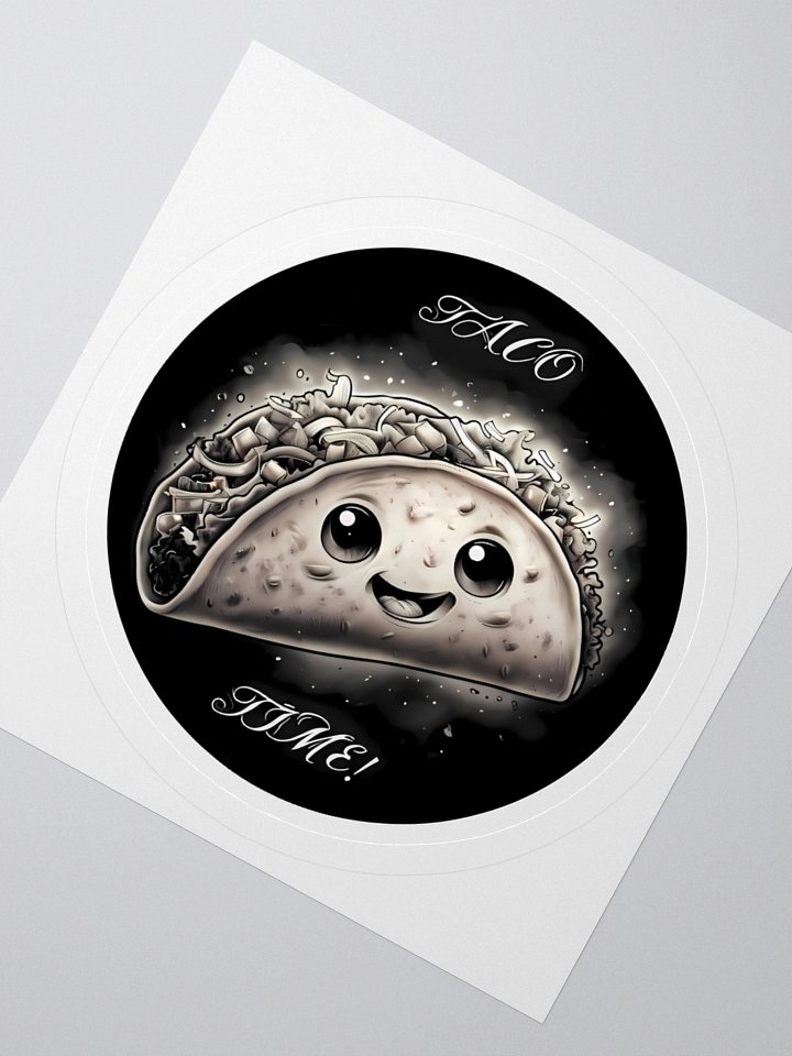 Elegant Taco Time Sticker | Monochrome Food Art Decal | Minimalist Wall Decor product image (5)
