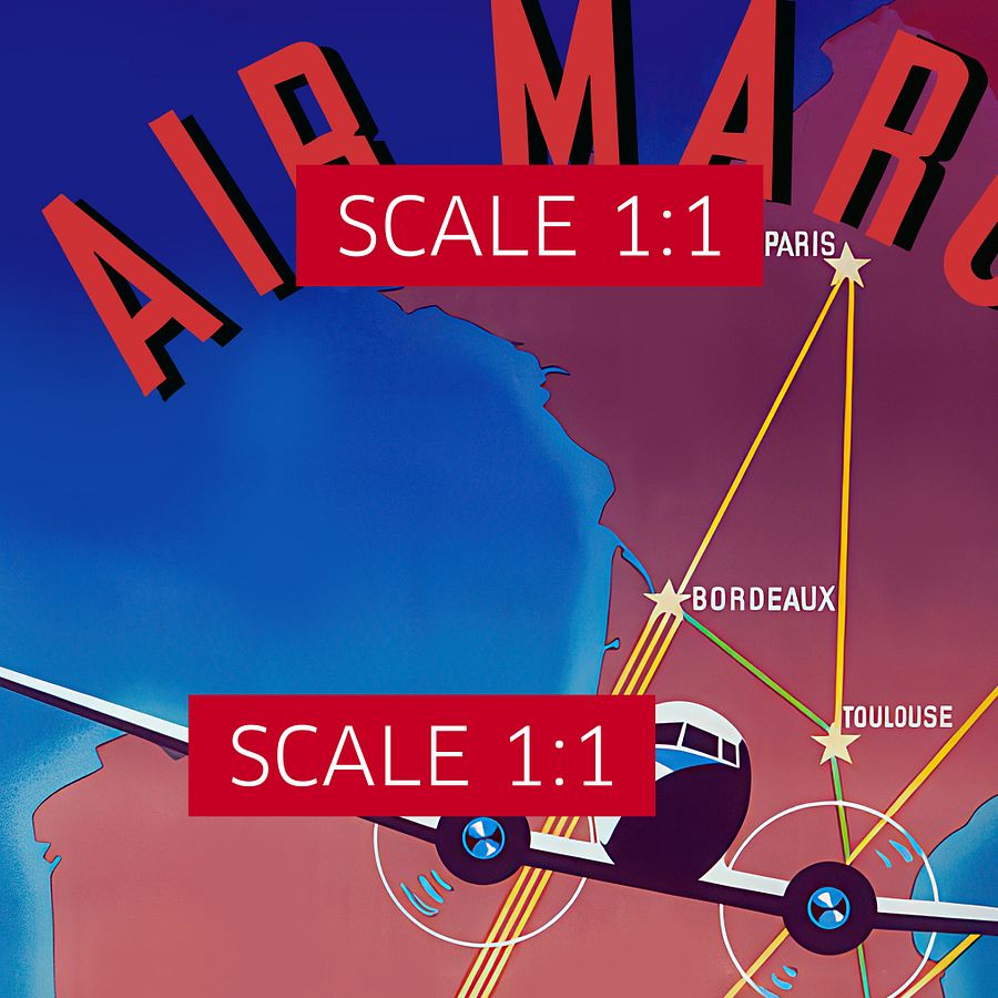 Morocco, Air Maroc, 1951 (Very Rare poster, Enhanced) — retro travel poster, vintage travel print product image (4)