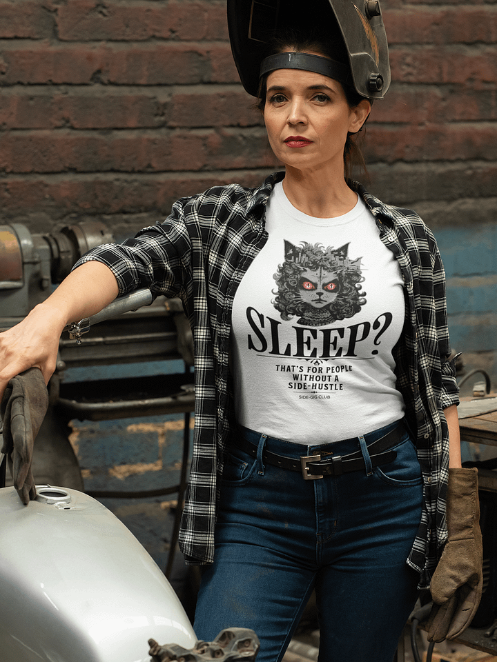 Sleepless Hustle: No Sleep, Just Side-Gigs in Vivid Black T-Shirt product image (1)