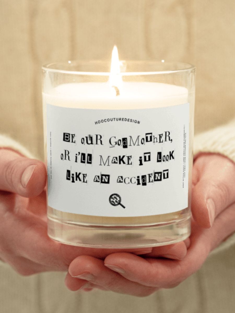 Funny gift for a godmother - Make it look like accident - Soy wax vegan candle product image (1)