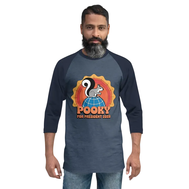 Pooky for President 2028 Raglan Tee product image (2)