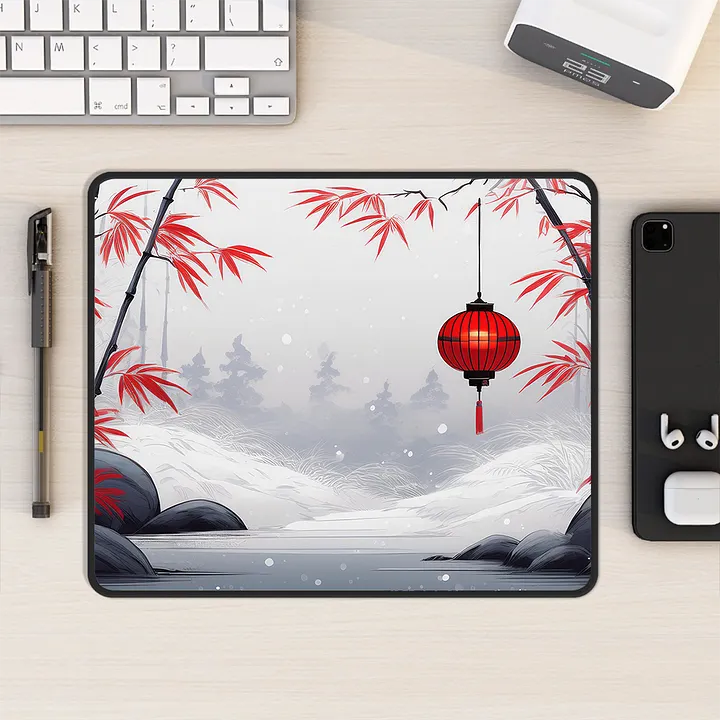 Snowy Lantern Small Mouse Pad (7 x 9) product image (1)