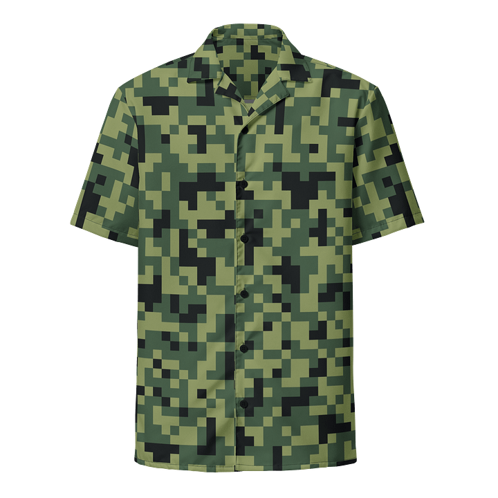 Military Green Camouflage Pixels Camo Pattern Hawaiian Shirt product image (1)