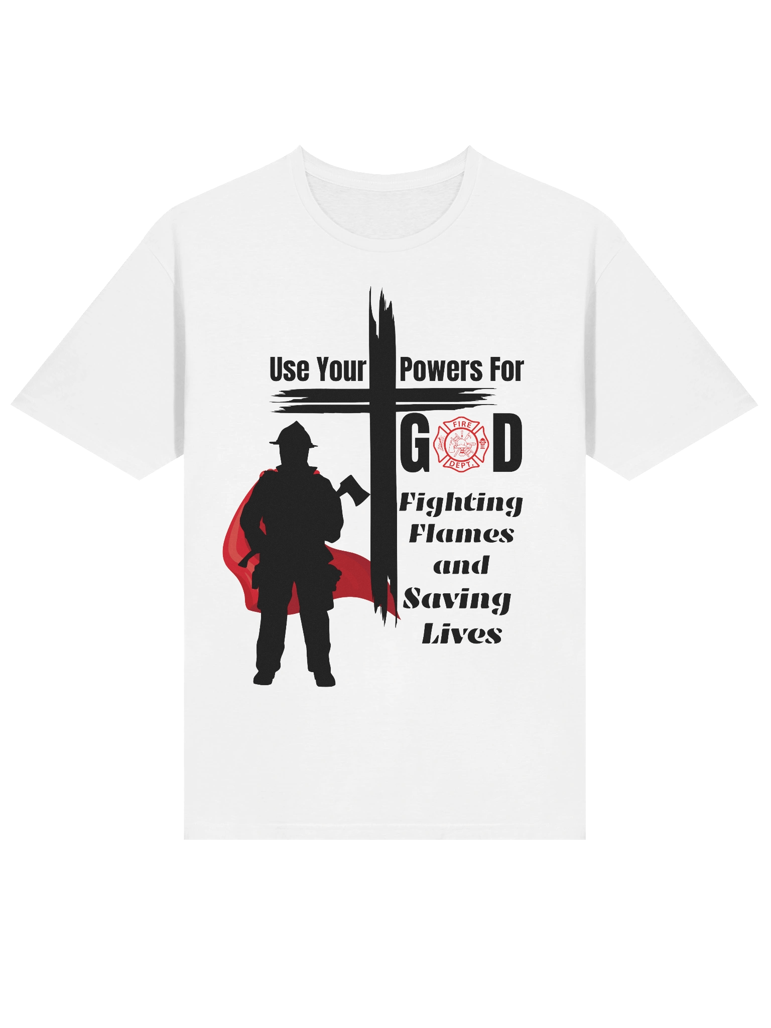 Use your powers for God - Marvel at His Goodness, Christian Firefighter Superhero T-Shirt product image (3)