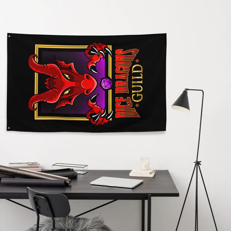 Dice Dragons Guild Vertical Flag (Black) product image (9)