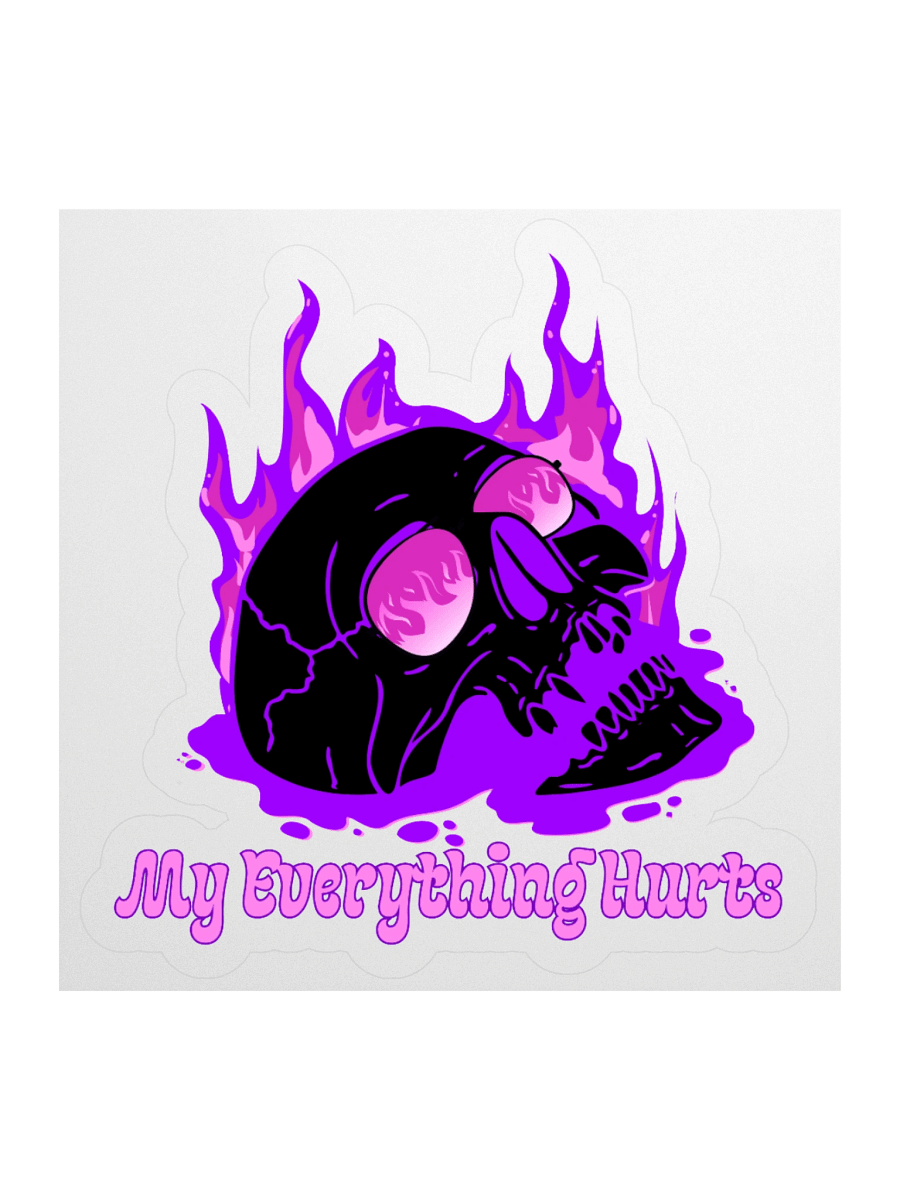 Small My Everything Hurts! Purple Skull Sticker product image (1)