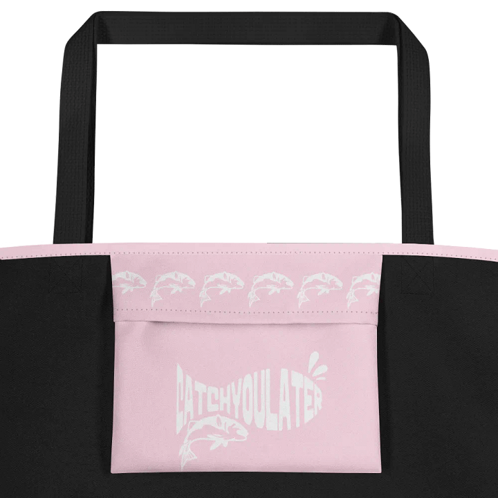 Gone Fishin' All-Over Pink Tote Bag product image (2)