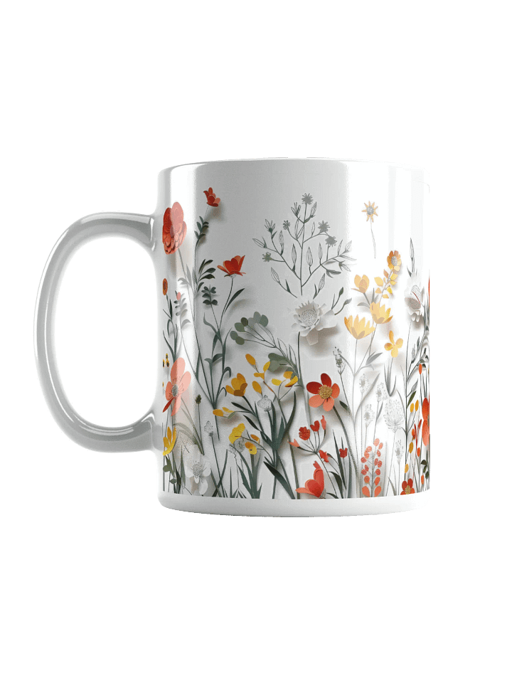 Multicolor Floral White Glossy Ceramic Mug by Treasure Pie product image (2)