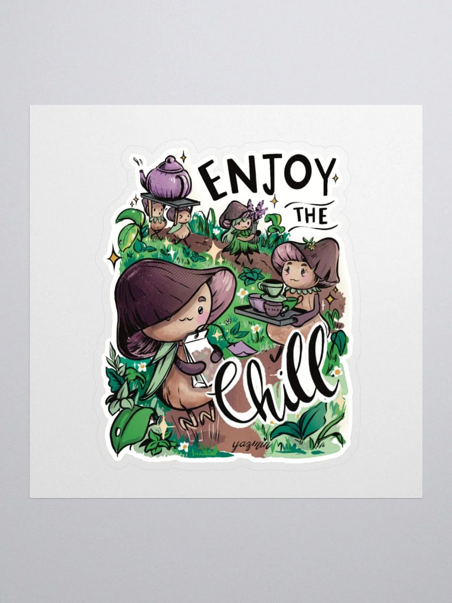 Fungus Parade Sticker - Whimsical Mushroom People for Your Collection product image (1)