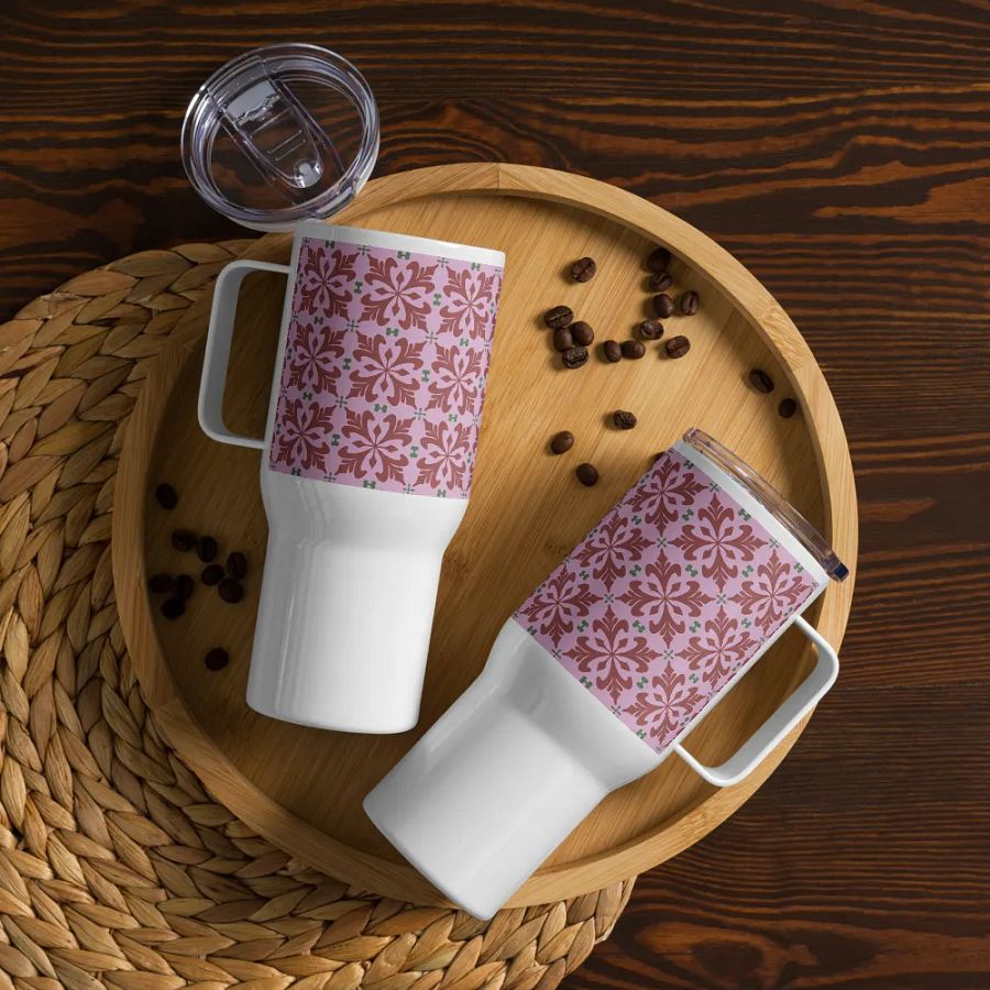 Pink Floral 25 oz Travel Mug product image (7)