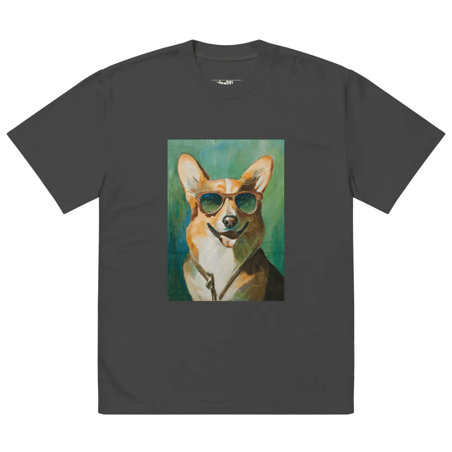Cool Corgi Sunglasses Painting - dogPXL Artistic series Oversized Faded T-Shirt product image (4)