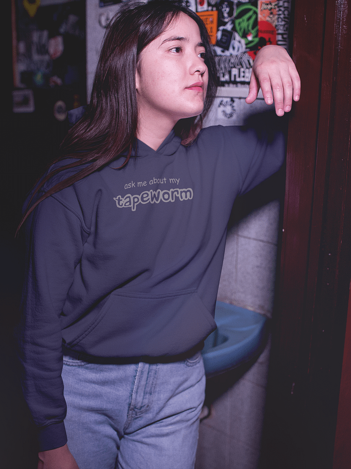 ask me about my tapeworm classic hoodie product image (1)