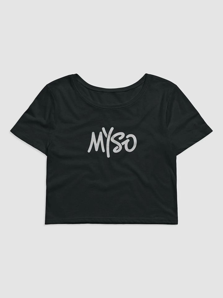 MYSO Black Crop Tee with White Solo Logo product image (1)