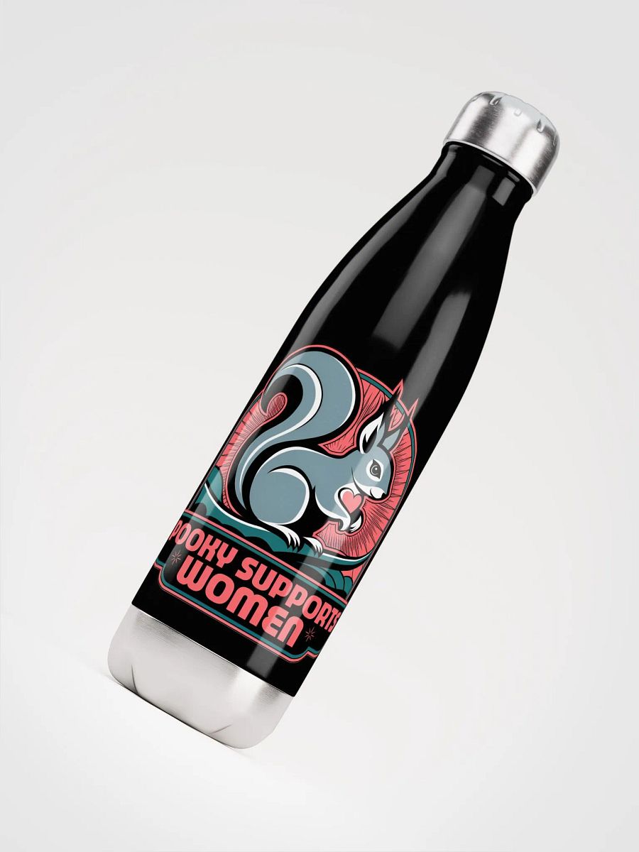 Water Bottle: Pooky Supports Women, Pink Stylized product image (4)