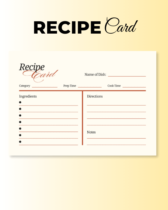 Peach Simple General Recipe Card product image (1)