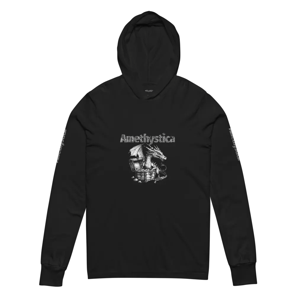Bella+Canvas Hooded Long Sleeve: Rock On Dragon with Treasure Chest product image (5)