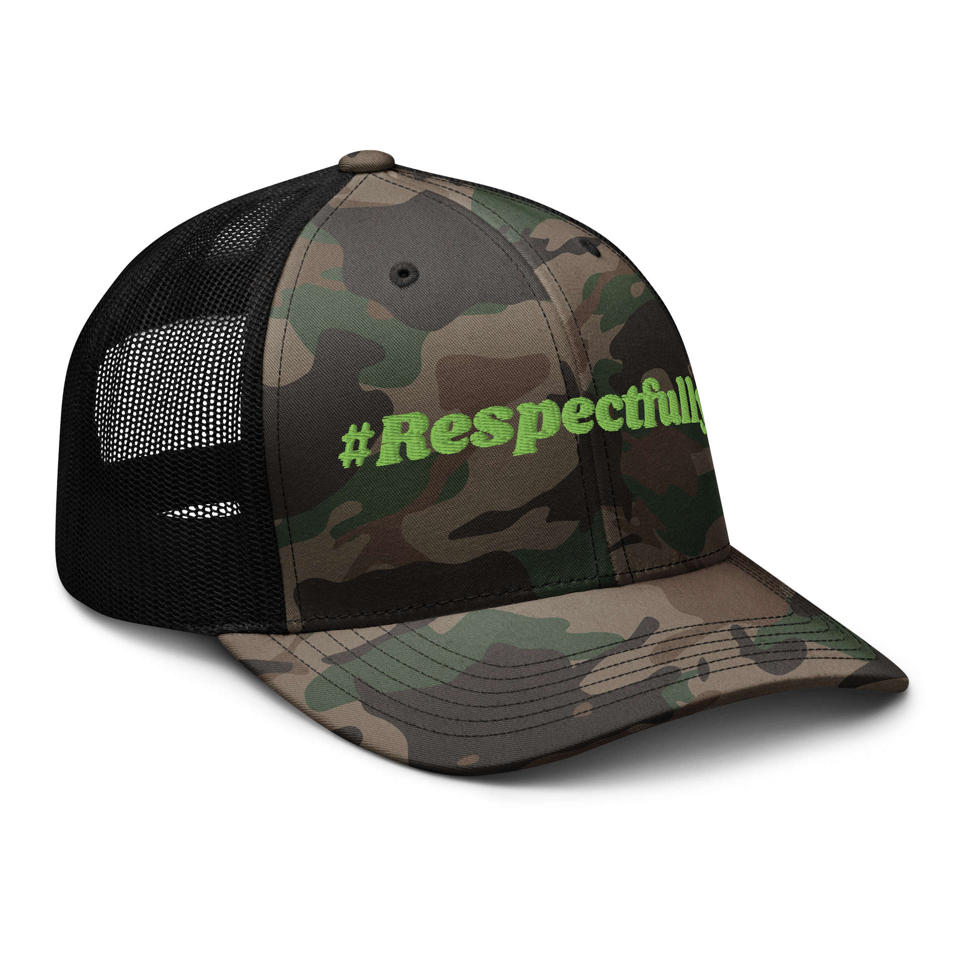 #Respectfully Kick Exclusive Camo Trucker Hat product image (8)