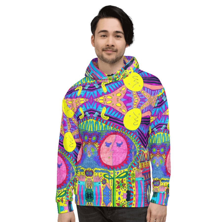 Abstract Surreal Doodle Landscape Unisex Pull Over Hoodie product image (6)