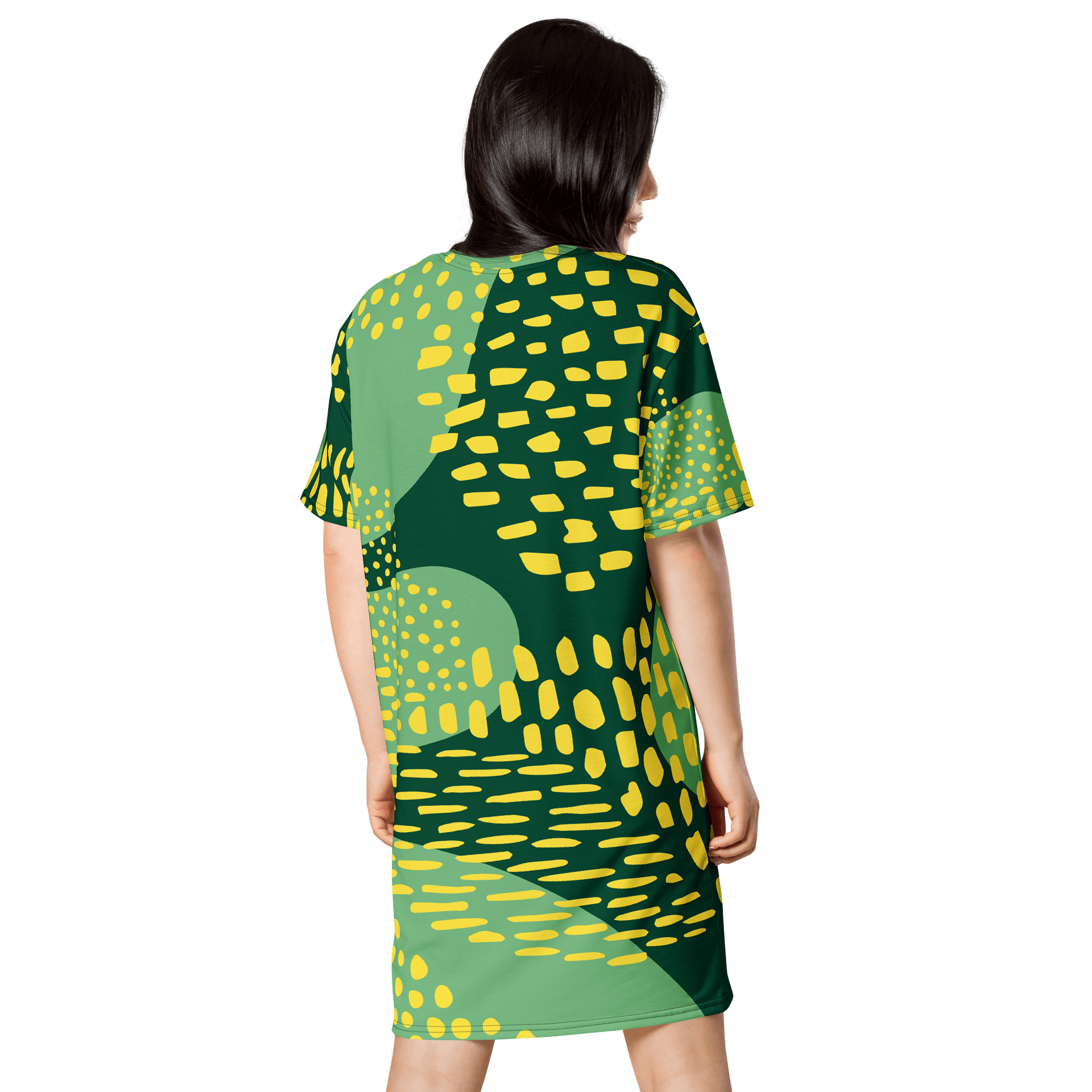 Bold Abstract Print T-Shirt Dress - Oversized Fit, Stretchy & Comfortable product image (2)