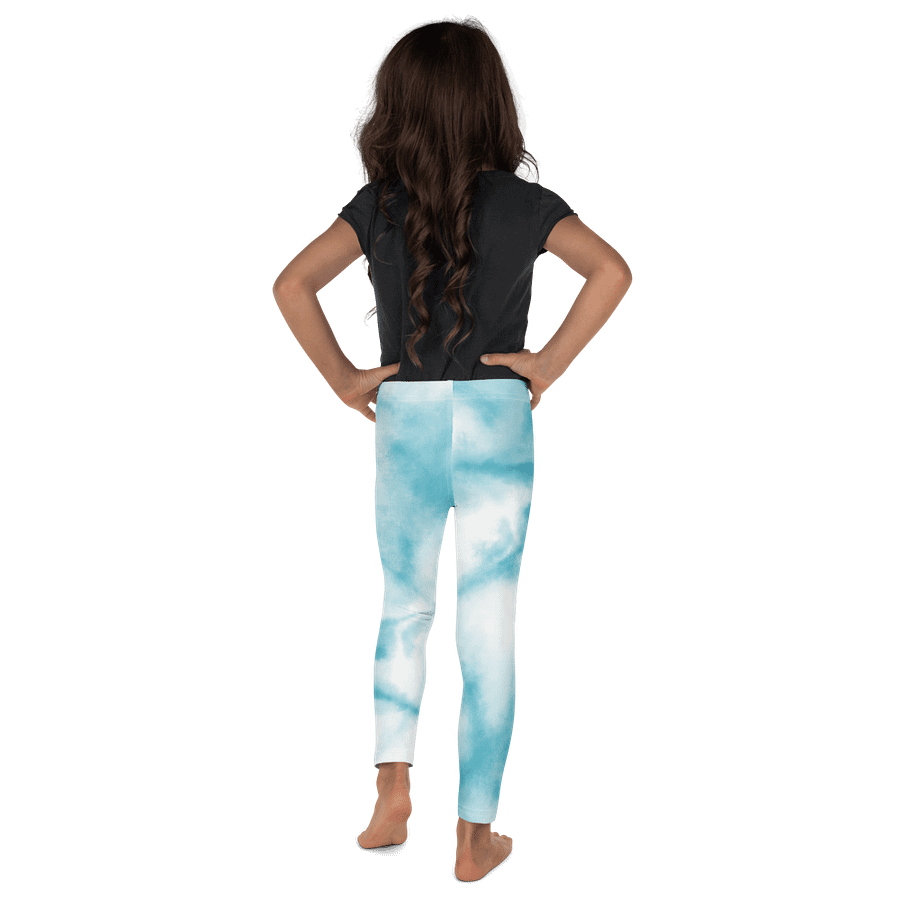 🎨Girls’ | Little Kids | Cape Cuties by BRN.2C.C.™| Leggings 💫| Pink Logo on Blue Tie-Dye product image (4)