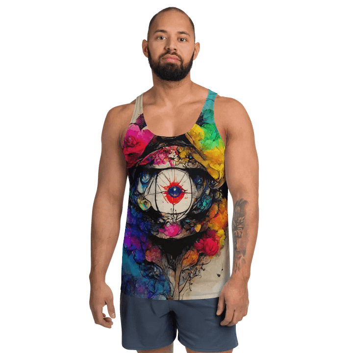 Eye of the Garden All-Over Tank Top unisex, flowy product image (1)
