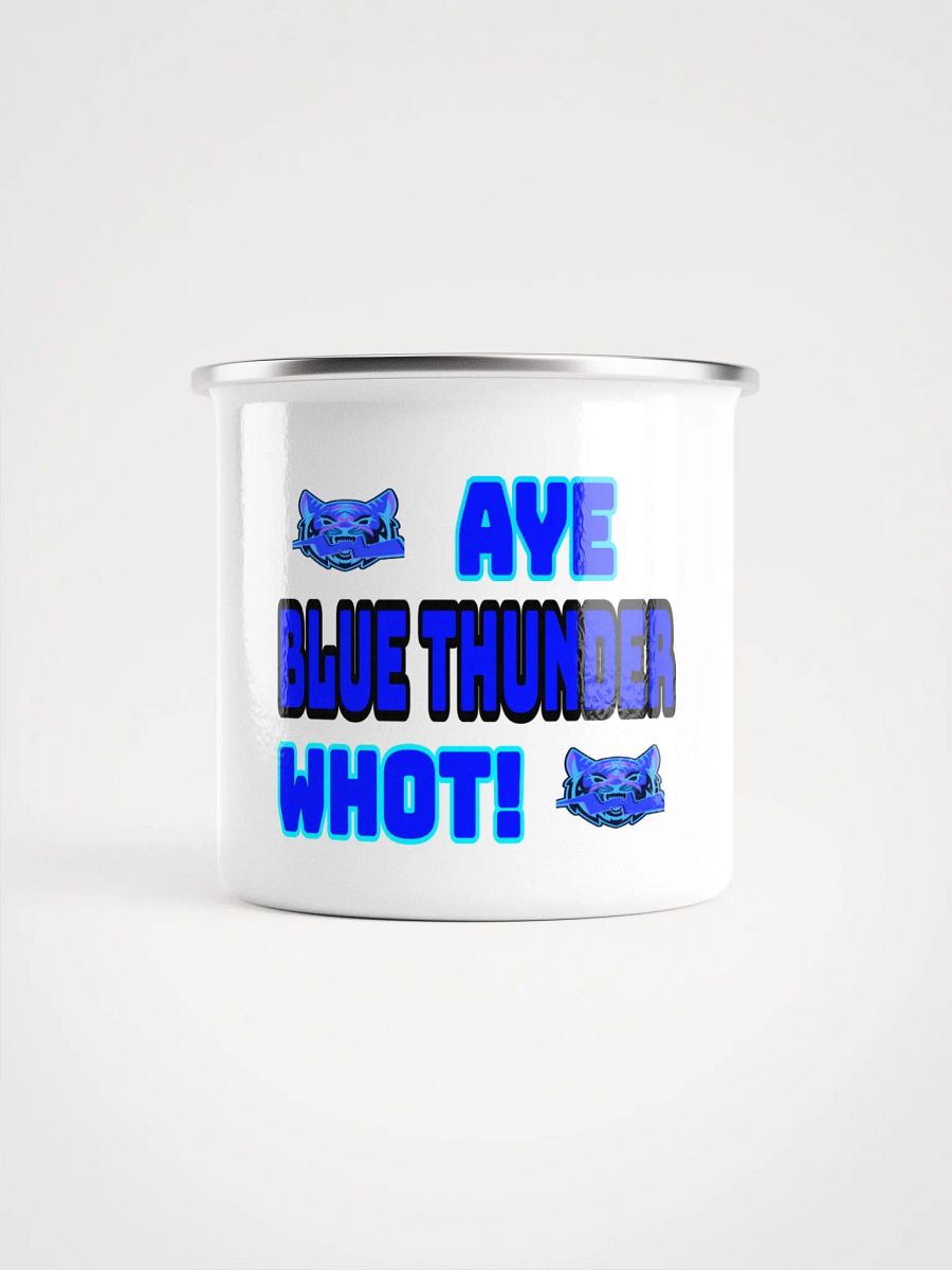 Aye, whot! Blue Thunder Enamel Mug product image (2)