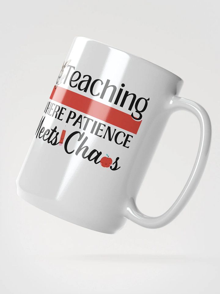 Bunny Teaching Where Patience Meets Chaos, Teachers White Glossy Ceramic Mug product image (2)