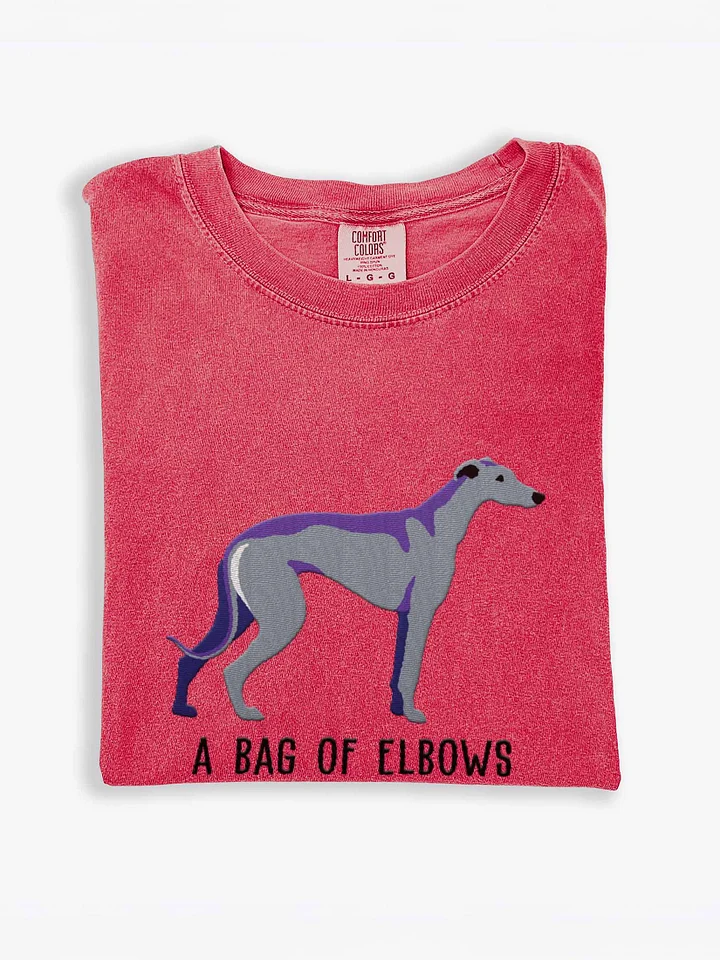 A Bag of Elbows T-Shirt(Embroidered) of a Greyhound(Gray) product image (2)