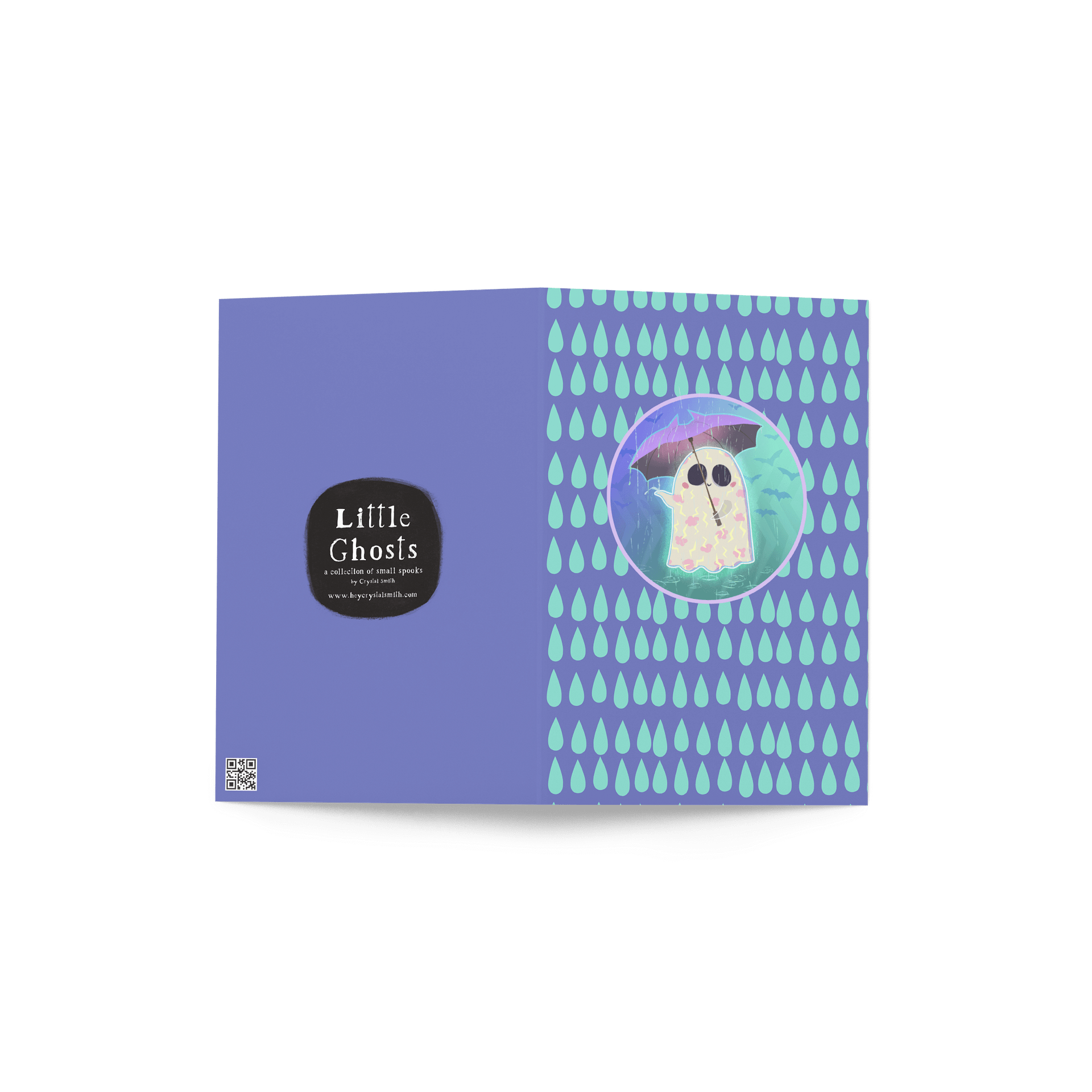 Pastel Little Ghost in the Rain - Greeting Card product image (6)