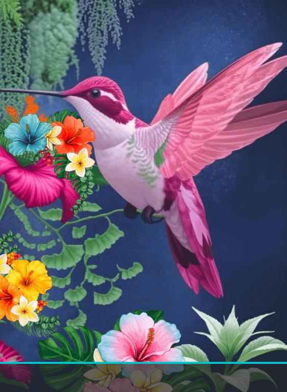 White and Pink Hummingbird Wall Art product image (8)