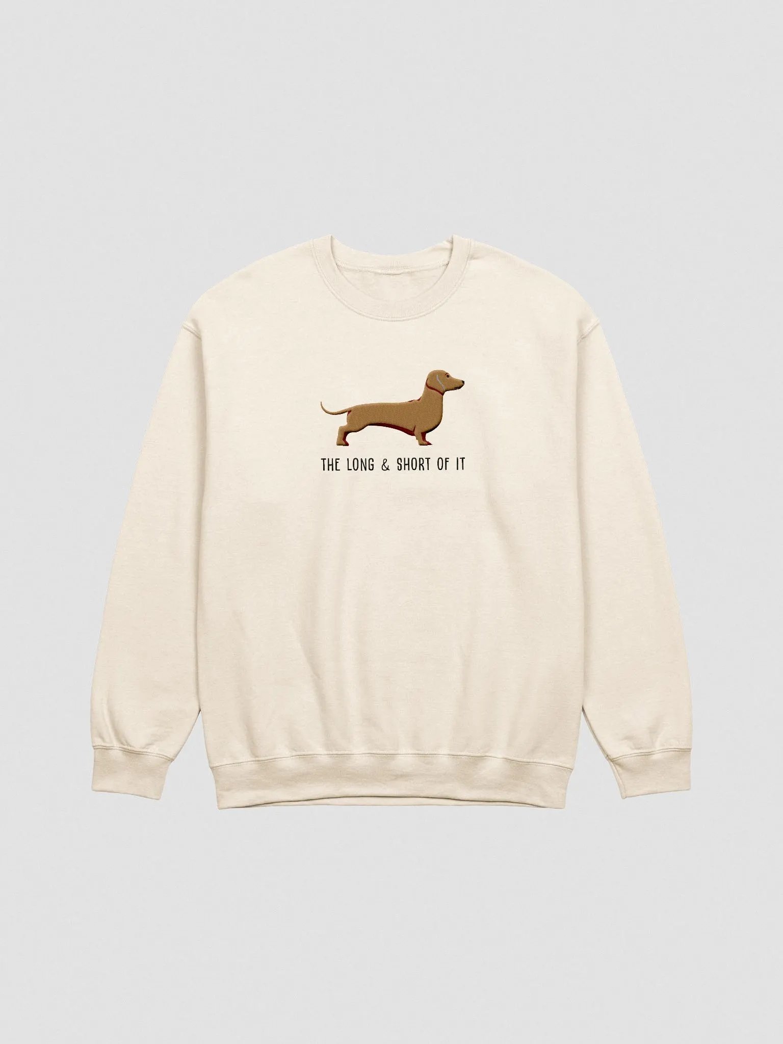 The Long and Short of It Sweatshirt (Embroidered) of a Dachshund(Tan) product image (4)