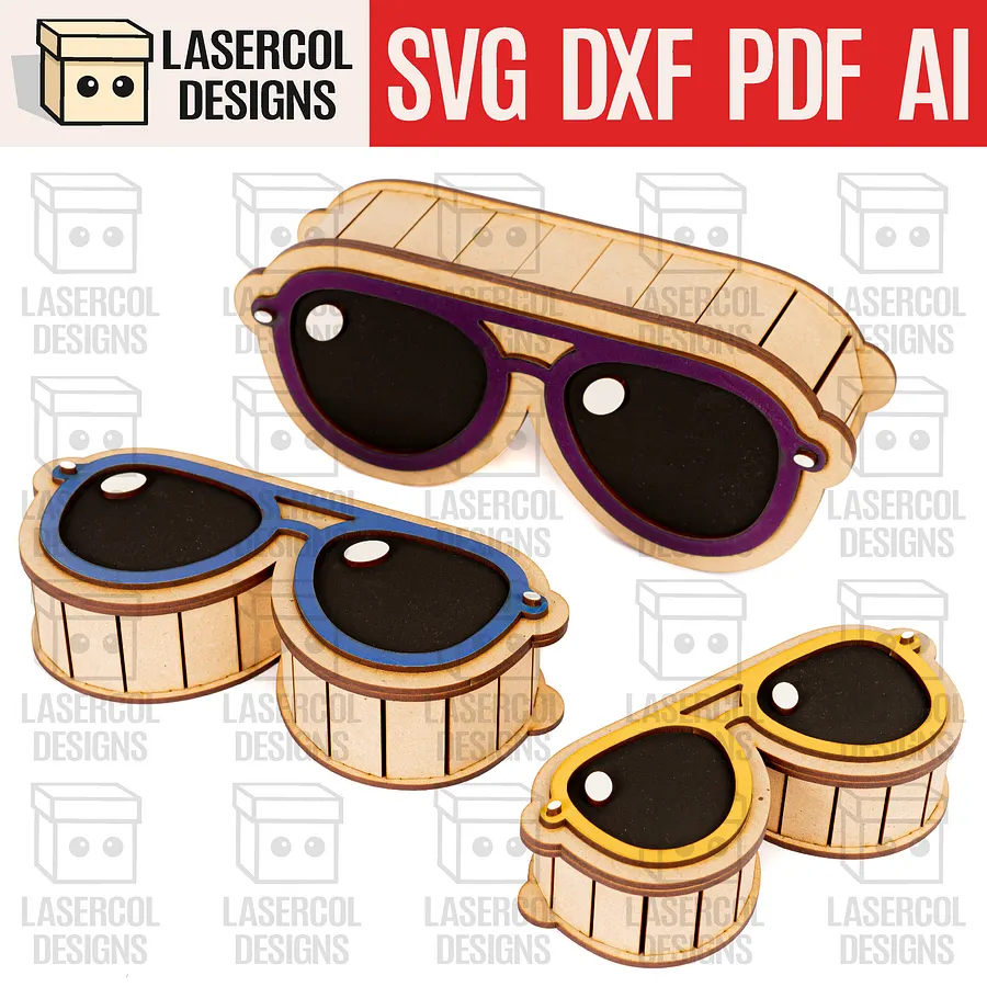 Glasses Shaped Boxes Bundle Set 1 & 2 - Laser Cut Files product image (4)