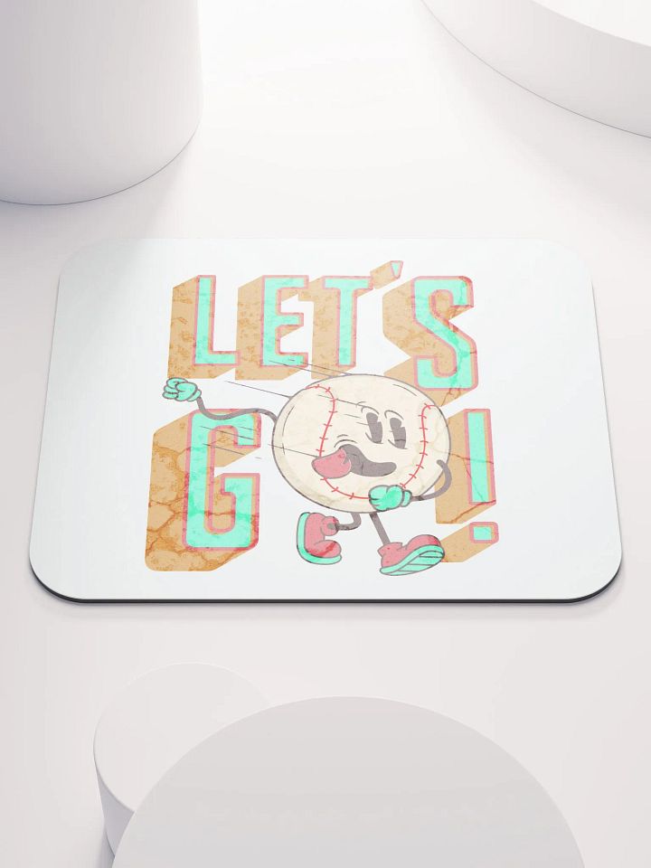 Lets Go Baseball Mascot Energetic Mouse Pad product image (1)