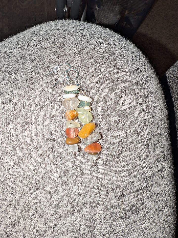Handmade Crystal Earrings! (MOSS AGATE ) product image (1)