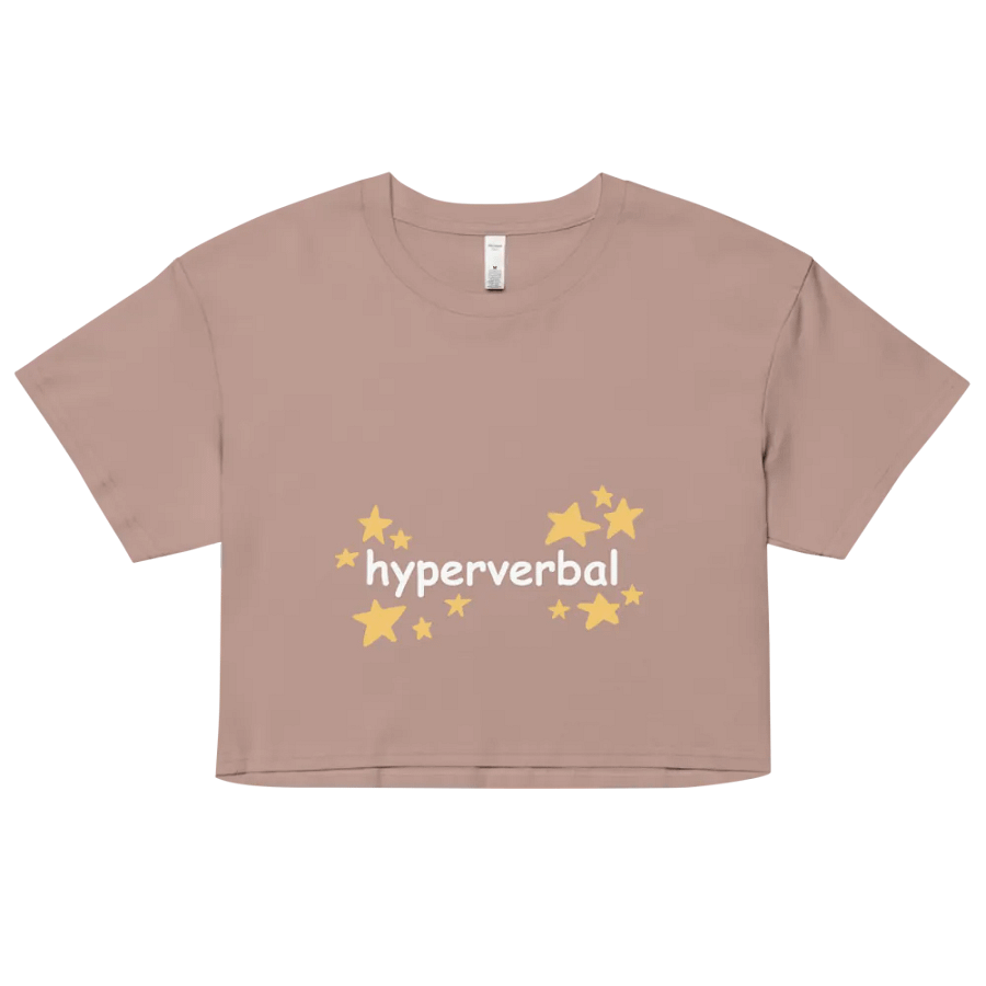 hyperverbal (comic sans with stars) printed crop top product image (43)