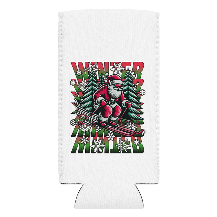 Winter Santa Skiing Adventure Can Cooler product image (2)