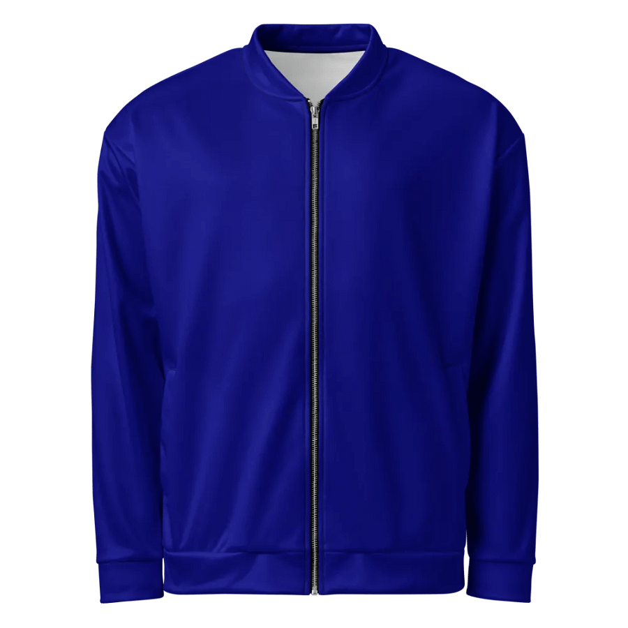 Plain Color Navy Blue Bomber Jacket product image (1)