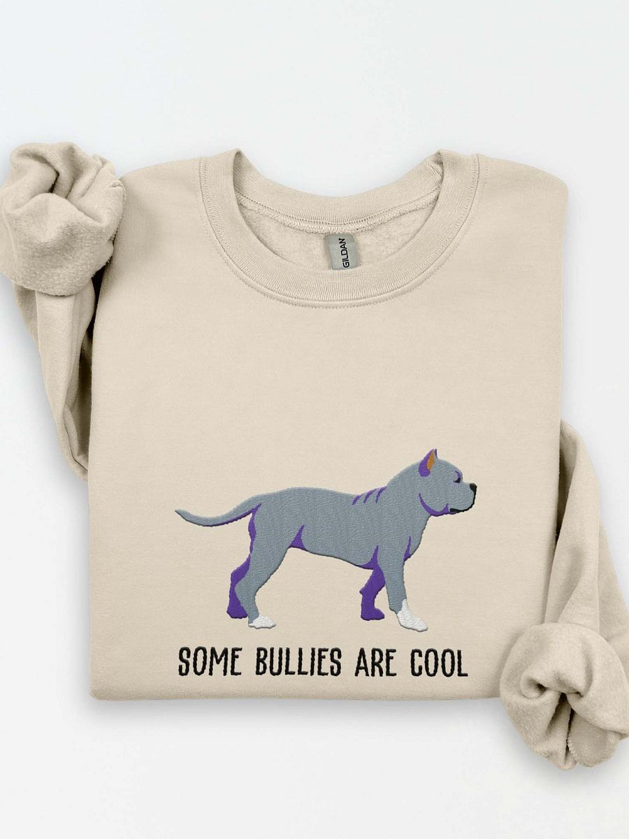 Some Bullies Are Cool Sweatshirt (Embroidered) of an American Bully(Blue) product image (1)
