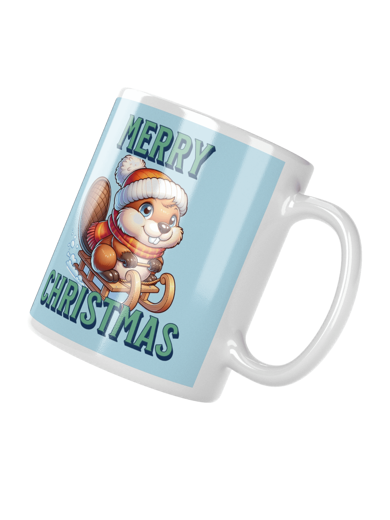 Merry Beaver Winter Sledding Mug product image (5)