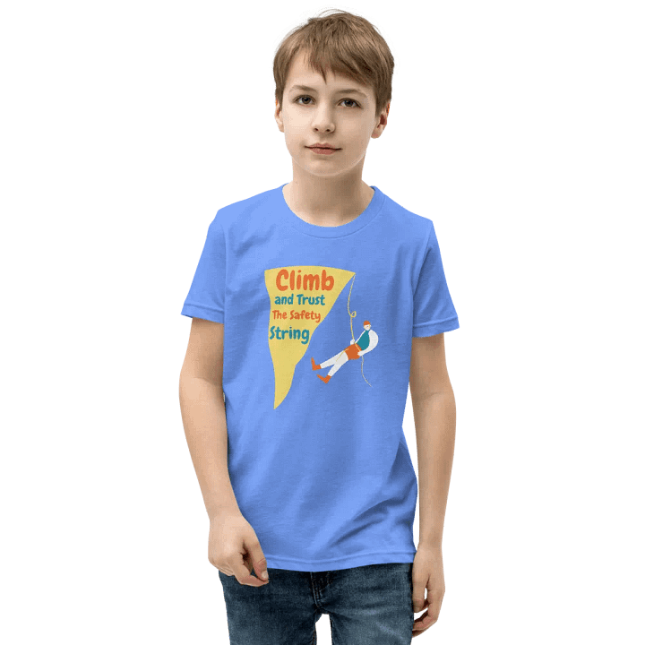 Climb And Trust The Safety String - Youth Climbing T-Shirt product image (17)