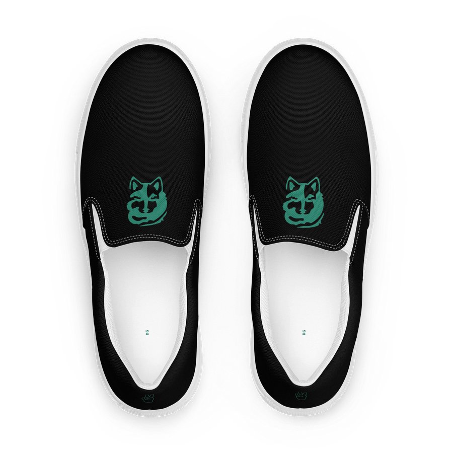 Black "Wolf" Women's Canvas Slip-Ons product image (1)