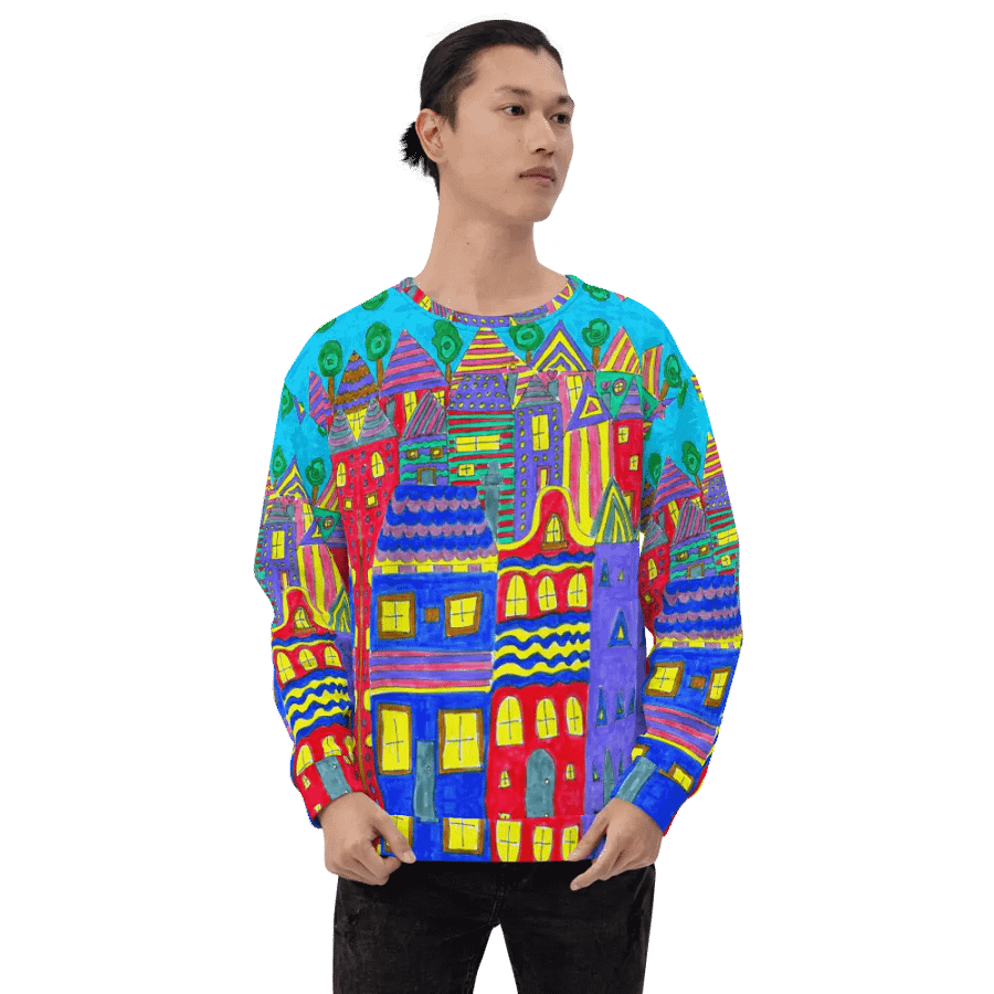 Abstract Playful Houses Unisex Sweatshirt product image (4)