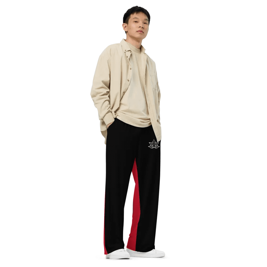 Burning Lotus Unisex wide-leg pants product image (8)
