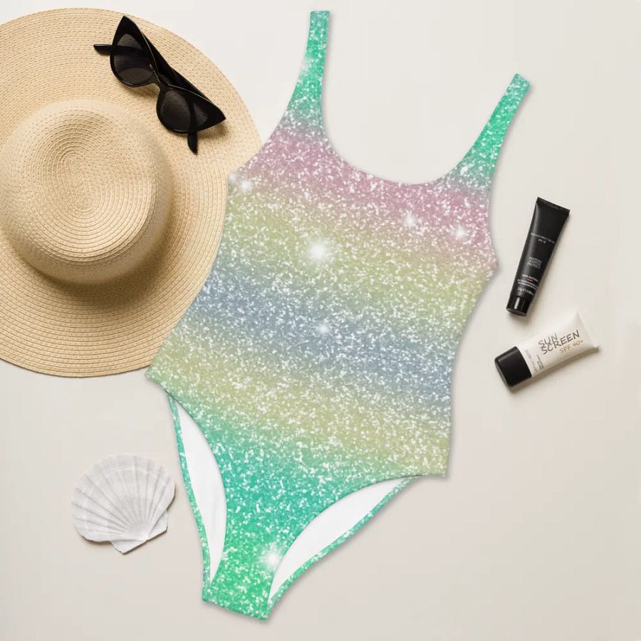 Glitter Unicorn Texture Design One Piece Swimsuit (1) product image (6)