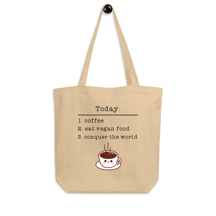“Vegan Conquers the World” Organic Tote Bag product image (1)
